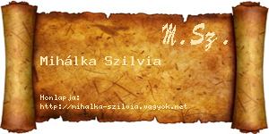 Mihálka Szilvia névjegykártya