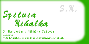 szilvia mihalka business card